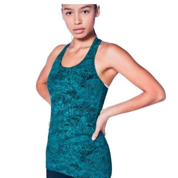 lululemon Emerald Green + Black Racerback Tank - Picture 7 of 8